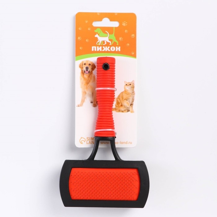 Двухсторонняя пуходёрка-щетка с резиновой ручкой 10 х 16,5 см, чёрно-красная Двухсторонняя пуходёрка-щетка с резиновой ручкой 10 х 16,5 см, чёрно-красная