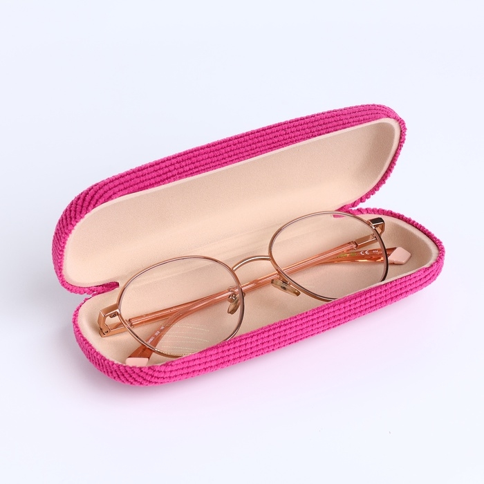 Футляр для очков на хлопушке, длина 16 см, цвет розовый Футляр для очков на хлопушке, длина 16 см, цвет розовый