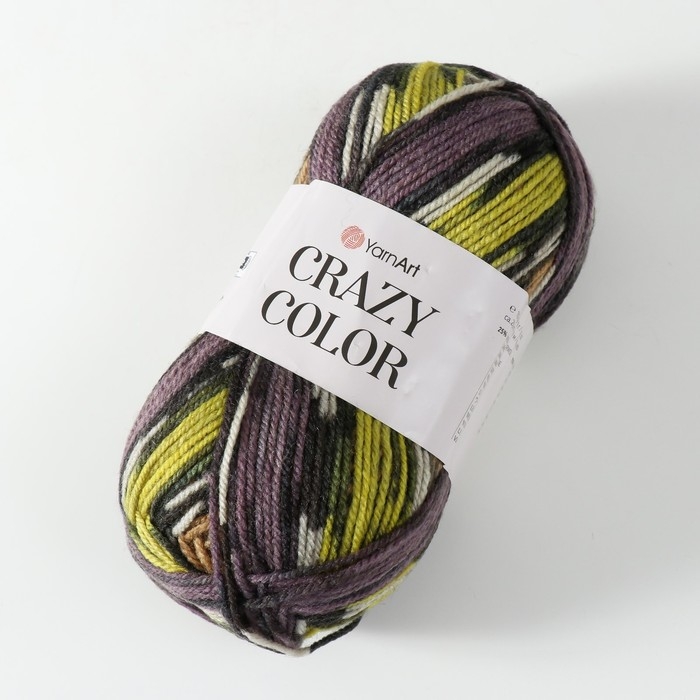 Пряжа  Пряжа "Crazy color" 25% шерсть, 75% акрил 260м/100гр (170)