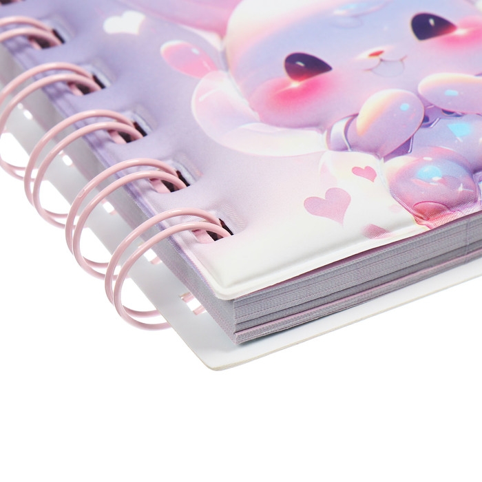 Записная книжка подарочная на гребне 80л,линия, цветной блок,обложка ПВХ 3D Зайка(10х10,5см)   10539 Записная книжка подарочная на гребне 80л,линия, цветной блок,обложка ПВХ 3D Зайка(10х10,5см)   10539