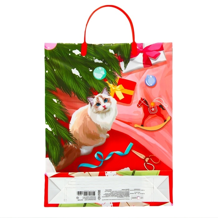 Пакет подарочный мягкий пластик Пакет подарочный мягкий пластик "Снежинки" 140 мкм Сумка 40 х 30 х 9 см