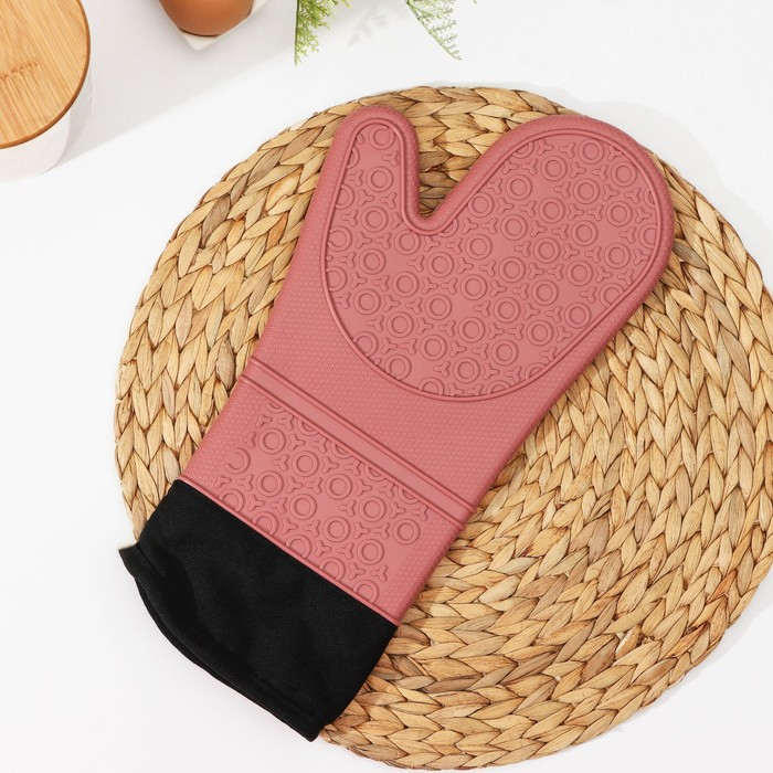 Рукавица для горячего с манжетой Доляна «Профи», силикон, 36×18,5 см, цвет МИКС Рукавица для горячего с манжетой Доляна «Профи», силикон, 36×18,5 см, цвет МИКС