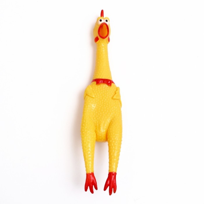 Игрушка пищащая  Игрушка пищащая "Задумчивая курица XL" для собак, 41 см, жёлтая