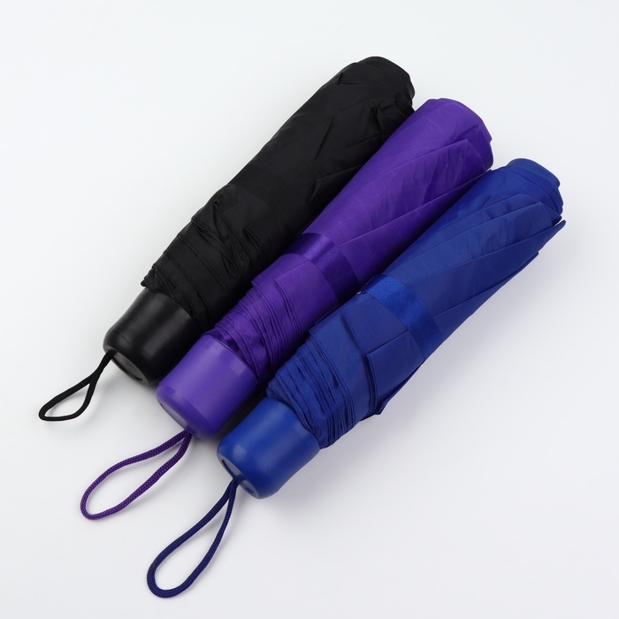 Зонт механический «Однотон», 3 сложения, 8 спиц, R = 48/55 см, D = 112 см, цвет МИКС Зонт механический «Однотон», 3 сложения, 8 спиц, R = 48/55 см, D = 112 см, цвет МИКС