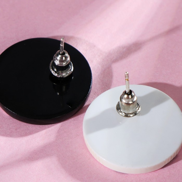 Серьги акрил «Горох» круги, цвет чёрно-белый Серьги акрил «Горох» круги, цвет чёрно-белый