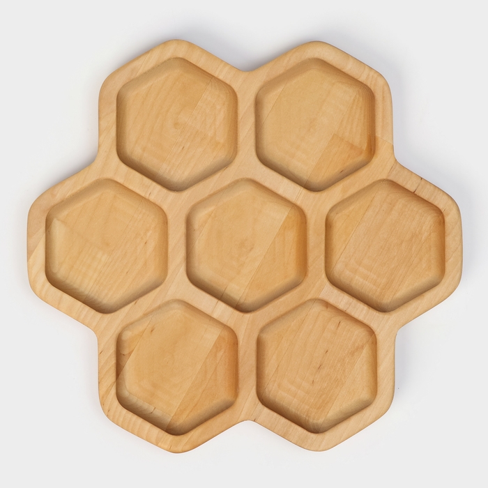 Менажница Adelica «Соты», 7 секций, d=27×1,8 см, берёза Менажница Adelica «Соты», 7 секций, d=27×1,8 см, берёза