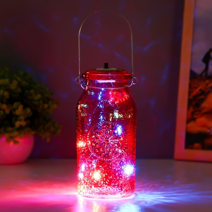 Ночник Ночник "Деллос" LED от батареек красный 7х7х17,5 см RISALUX