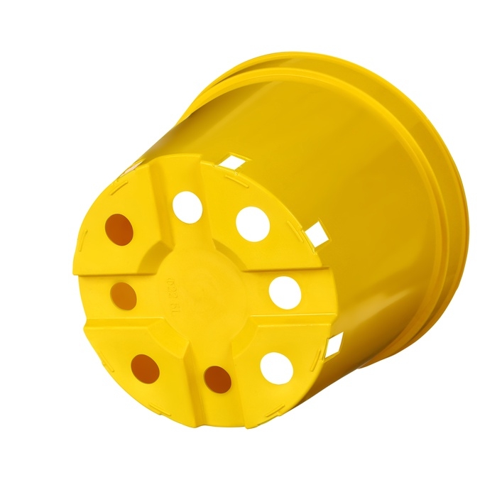 Горшок для рассады, 5 л, d = 22 см, h = 18 см, пластик, жёлтый, Greengo Горшок для рассады, 5 л, d = 22 см, h = 18 см, пластик, жёлтый, Greengo