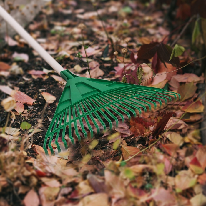 Грабли веерные, пластинчатые, 24 зубца, пластик, тулейка 25 мм, без черенка Грабли веерные, пластинчатые, 24 зубца, пластик, тулейка 25 мм, без черенка