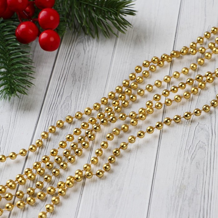 Бусы на ёлку 2,7 м d-5 мм Бусы на ёлку 2,7 м d-5 мм "Шарики" микс
