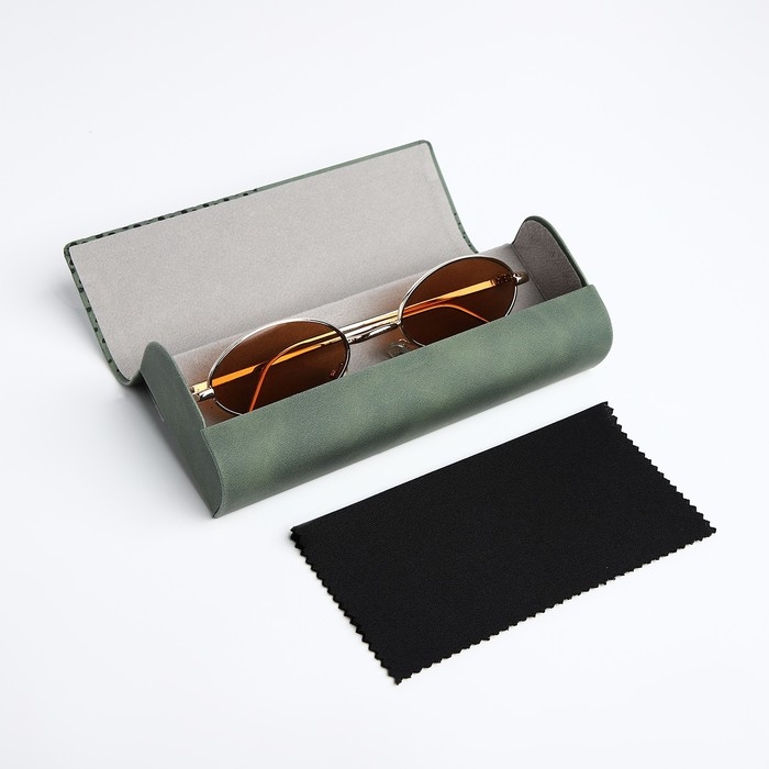 Футляр для очков хлопушке, длина 15,6 см, цвет зелёный Футляр для очков хлопушке, длина 15,6 см, цвет зелёный
