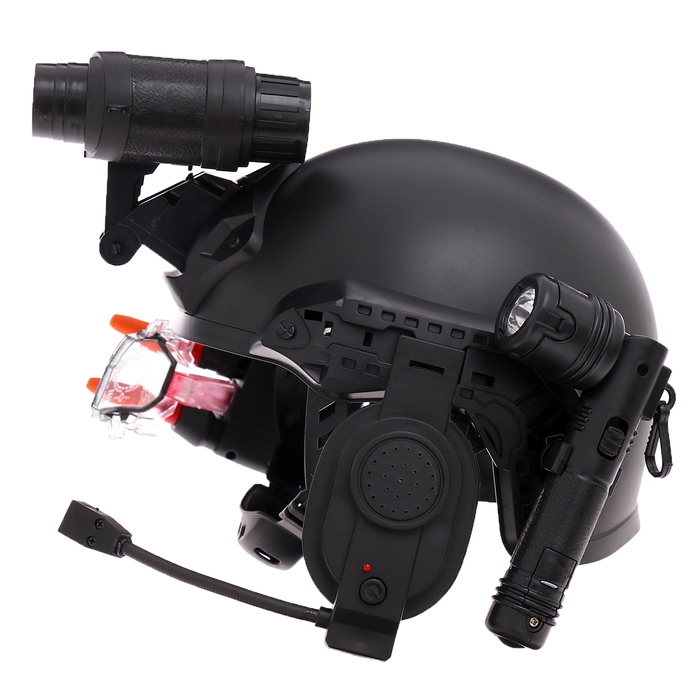 Шлем полицейского «Супер агент», световые и звуковые эффекты, работает от батареек