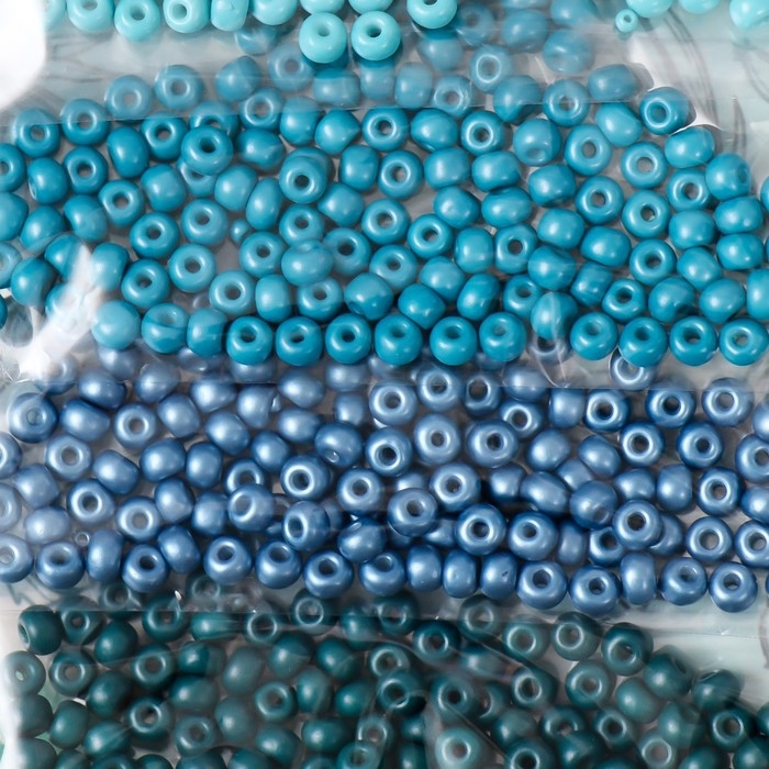 Бисер круглый 6/0 Бисер круглый 6/0 "Синяя лазурь" 6 цветов х 10 гр 20х8 см
