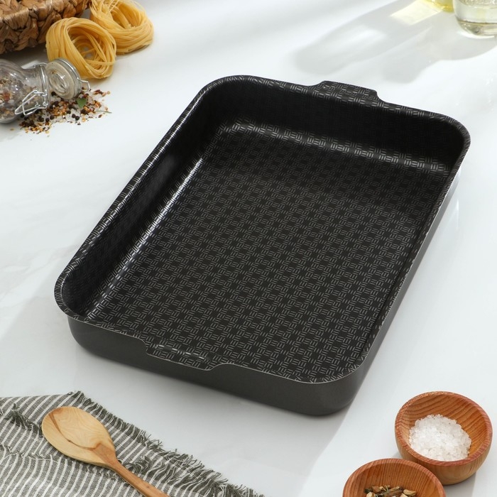 Противень «Русская кухня лён», 27×35 см, h= 6 см, антипригарное покрытие Противень «Русская кухня лён», 27×35 см, h= 6 см, антипригарное покрытие