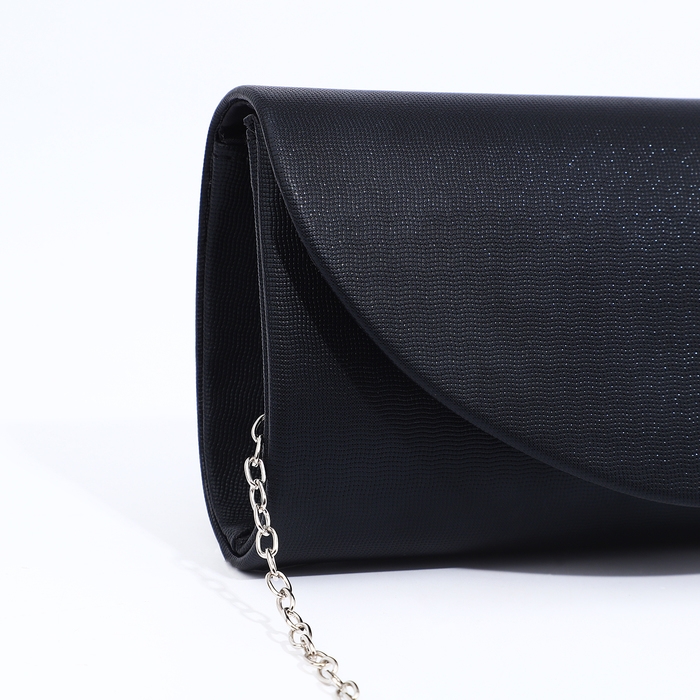 Сумка-клатч на магните, длинная цепь, цвет чёрный Сумка-клатч на магните, длинная цепь, цвет чёрный