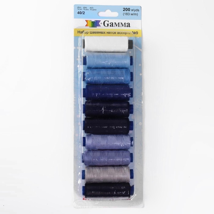Набор ниток 40/2, №9, 183 м, 10 шт, цвет разноцветный Набор ниток 40/2, №9, 183 м, 10 шт, цвет разноцветный
