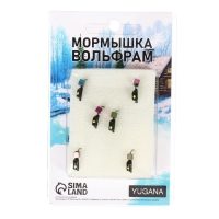 Мормышка Столбик чёрный, лайм глаз + куб хамелеон, вес 0.8 г