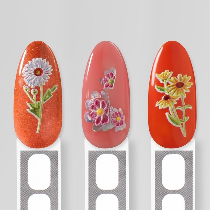 Наклейки для ногтей «На поле», объёмные, разноцветные Наклейки для ногтей «На поле», объёмные, разноцветные