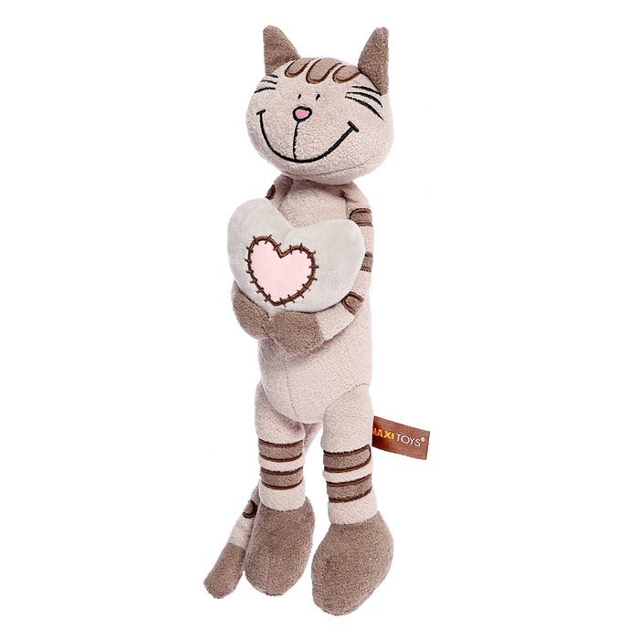 Мягкая игрушка «Кот Полосатик с сердцем», 33 см