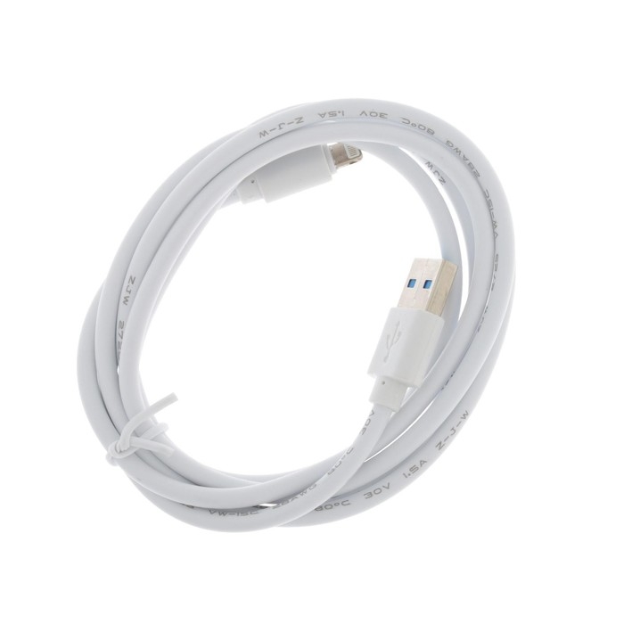 Кабель Luazon, Lightning - USB, 1 А, 1.5 м, белый Кабель Luazon, Lightning - USB, 1 А, 1.5 м, белый