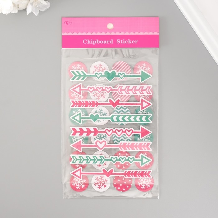 Наклейки для творчества Наклейки для творчества "Снежная любовь" набор 2 листа 22х12,5 см