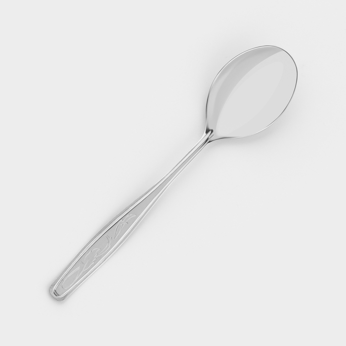 Ложка столовая «Силуэт», длина 20 см, толщина 1 мм, упрощённой обработки, цвет серебряный Ложка столовая «Силуэт», длина 20 см, толщина 1 мм, упрощённой обработки, цвет серебряный