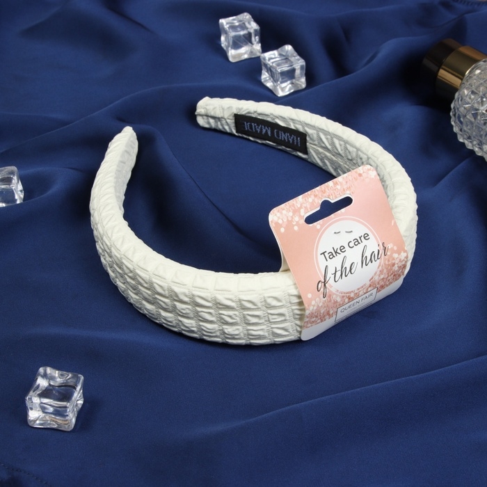 Ободок для волос Ободок для волос "Жаннет" клетка объём, 3 см, бежевый