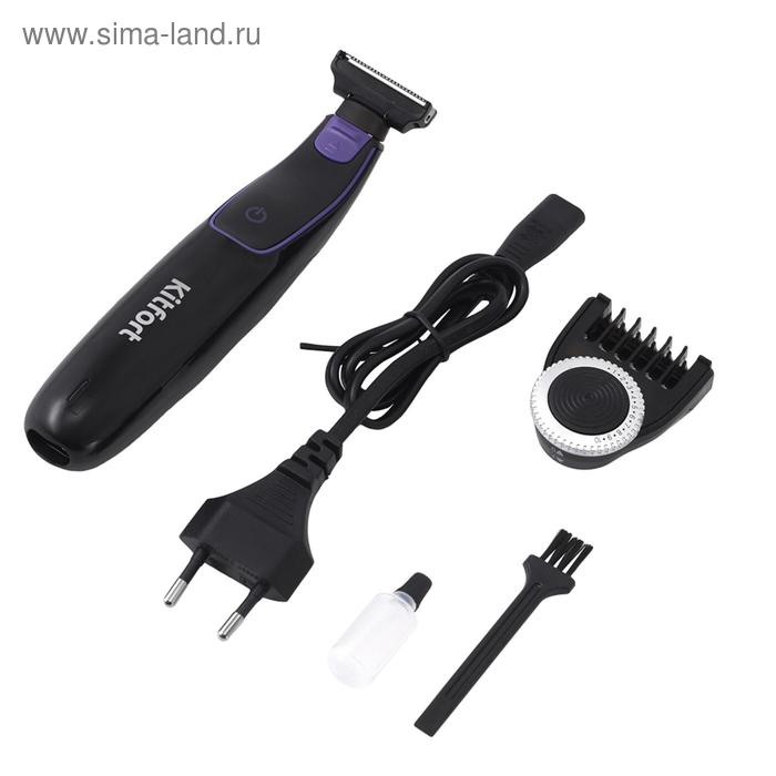 Триммер Kitfort КТ-3101, для бороды/усов, 1 насадка, от АКБ, чёрно-фиолетовый Триммер Kitfort КТ-3101, для бороды/усов, 1 насадка, от АКБ, чёрно-фиолетовый