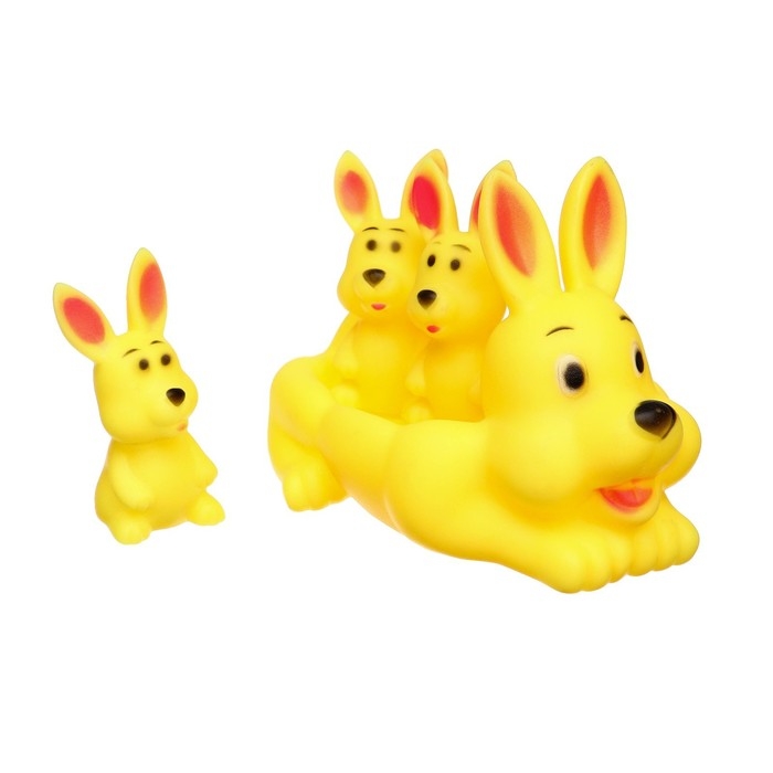 Набор резиновых игрушек для ванны «Мыльница: Зайчик», с пищалкой, 4 шт, Крошка Я Набор резиновых игрушек для ванны «Мыльница: Зайчик», с пищалкой, 4 шт, Крошка Я