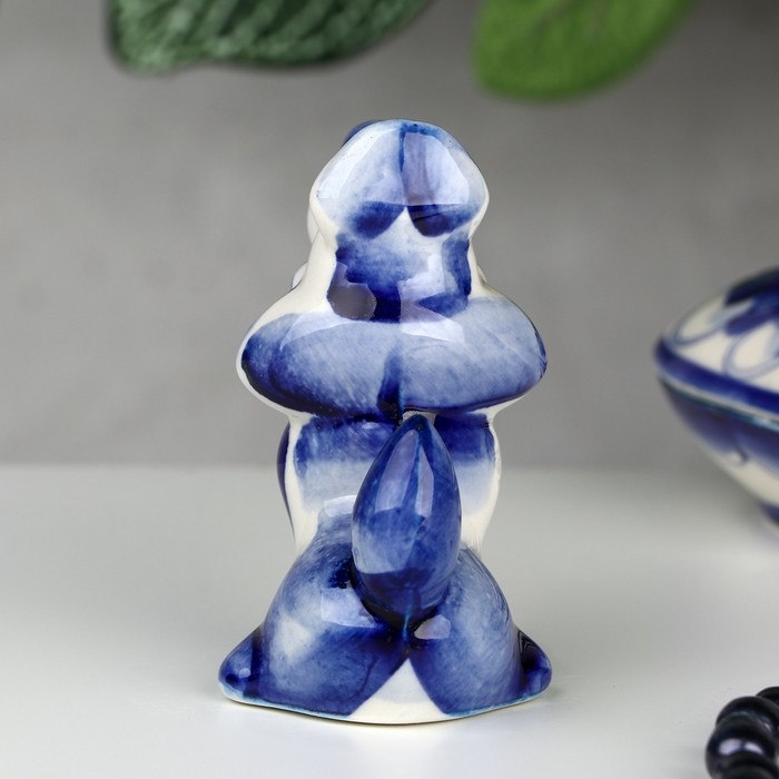 Сувенир «Волк», 7 см, гжель