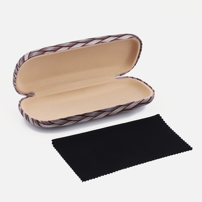 Футляр для очков на хлопушке, длина 16 см, цвет коричневый Футляр для очков на хлопушке, длина 16 см, цвет коричневый