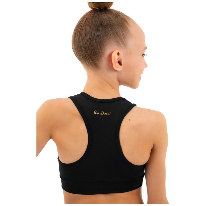 Топ-борцовка для гимнастики и танцев Grace Dance, р. 42, цвет чёрный Топ-борцовка для гимнастики и танцев Grace Dance, р. 42, цвет чёрный