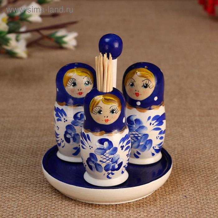 Набор для специй  Набор для специй "Гжель", 15 мл., ручная роспись