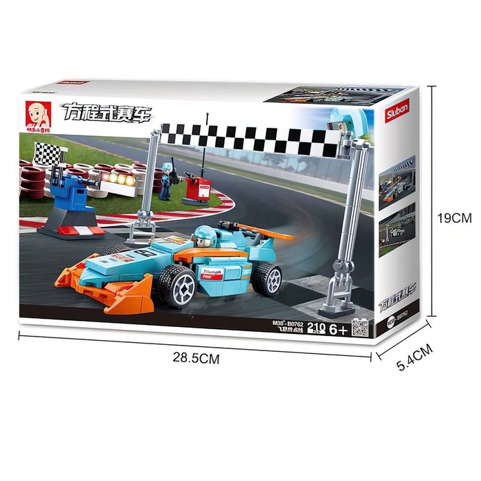 Конструктор гоночная машина &laquo;Болид&raquo; Sluban Автогонки, 210 деталей, 6+