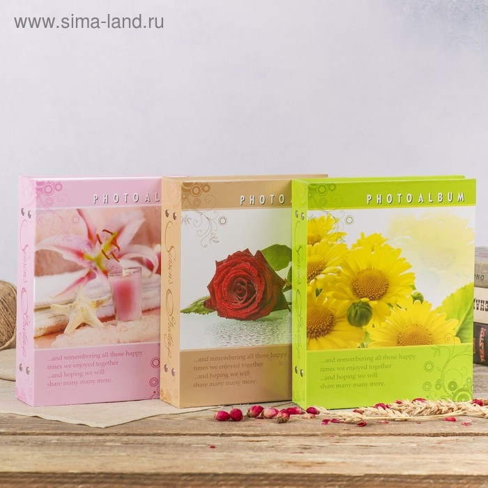 Фотоальбом на 200 фото 10х15 см Фотоальбом на 200 фото 10х15 см "Цветочная коллекция-2" МИКС