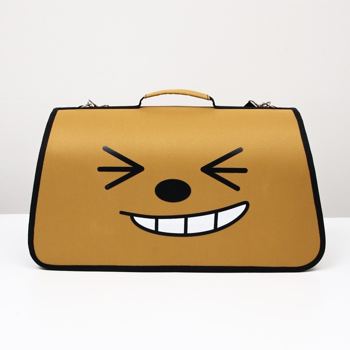 Сумка - переноска для животных  Сумка - переноска для животных "Улыбка", коричневая, размер M, 40 х 21 х 27 см, коричневая