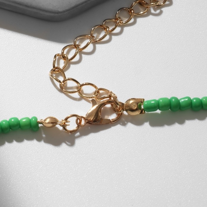 Чокер «Ракушка», цвет бело-зелёный в золоте, 42 см Чокер «Ракушка», цвет бело-зелёный в золоте, 42 см