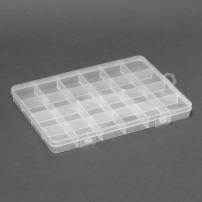 Органайзер для декора, 24 ячейки, 19×13×1.8 см, прозрачный Органайзер для декора, 24 ячейки, 19×13×1.8 см, прозрачный