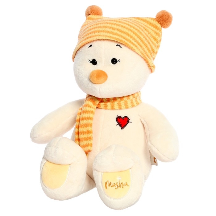 Мягкая игрушка «Медведь Masha» в шапке, 30 см
