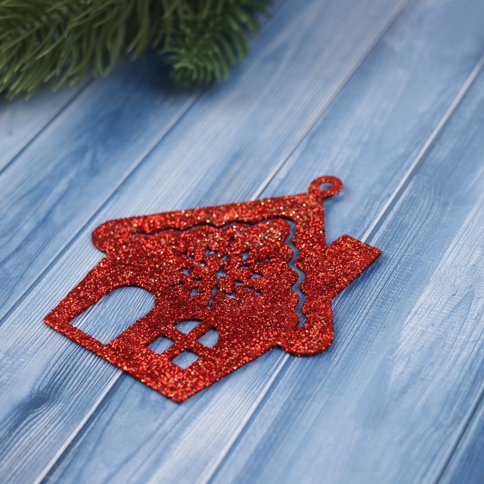 Украшение ёлочное Украшение ёлочное "Дом со снежинкой" (набор 3 шт) 9х8 см, микс