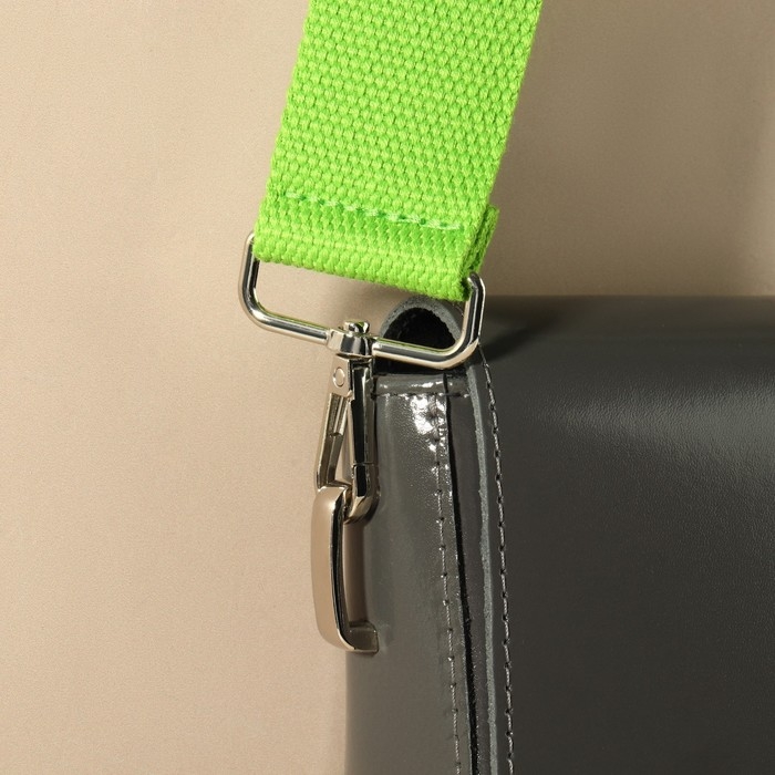 Ручка для сумки, стропа, с карабинами, 139 ± 3 × 3,8 см, цвет салатовый Ручка для сумки, стропа, с карабинами, 139 ± 3 × 3,8 см, цвет салатовый