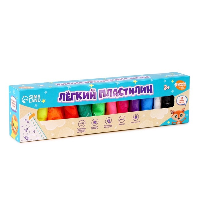 Воздушный пластилин, 12 цветов Воздушный пластилин, 12 цветов