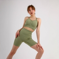 Топ женский спортивный со сборкой, цвет олива, SL Russian Brand, р-р S