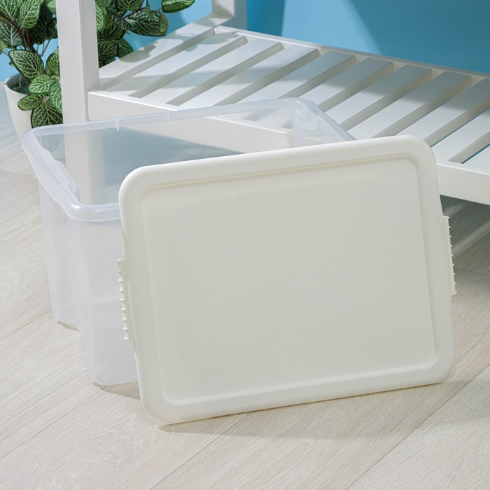 Контейнер для хранения с крышкой Porter, 21 л, 42×32×26 см, цвет слоновая кость Контейнер для хранения с крышкой Porter, 21 л, 42×32×26 см, цвет слоновая кость