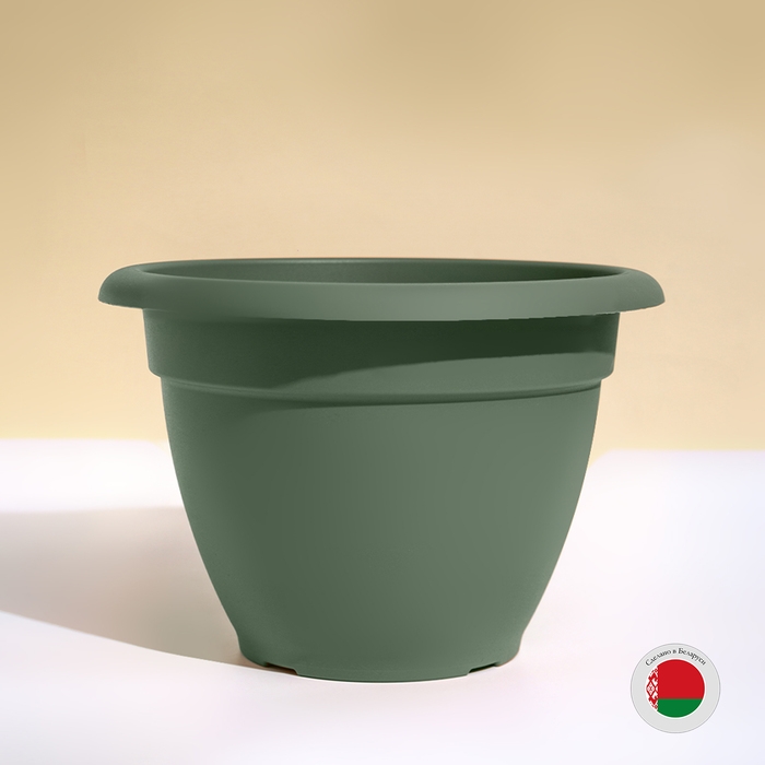 Горшок для цветов, d = 35 см, 12 л, пластик, зелёный шалфей Горшок для цветов, d = 35 см, 12 л, пластик, зелёный шалфей