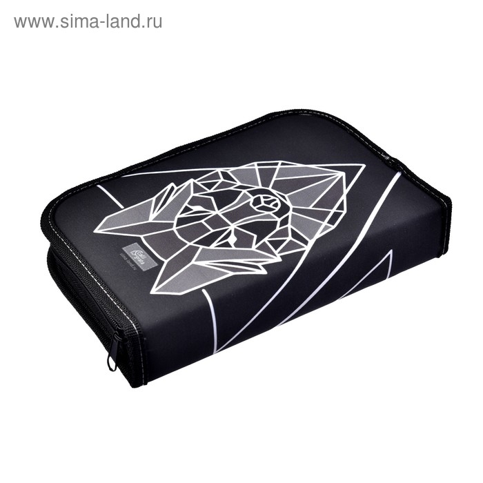 Пенал 3 секции, вкладка внутри, 140 х 210 х 40 мм, тканевый, Calligrata TOP Block  Пенал 3 секции, вкладка внутри, 140 х 210 х 40 мм, тканевый, Calligrata TOP Block "Волк графика"