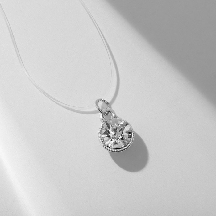 Кулон «Счастье ждёт тебя» страза на леске, цвет белый в серебре, 30 см Кулон «Счастье ждёт тебя» страза на леске, цвет белый в серебре, 30 см