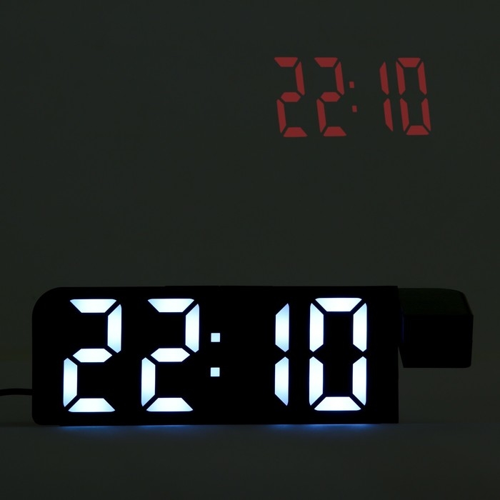 Часы - будильник электронные настольные с проекцией на потолок, термометром, календарем, USB Часы - будильник электронные настольные с проекцией на потолок, термометром, календарем, USB