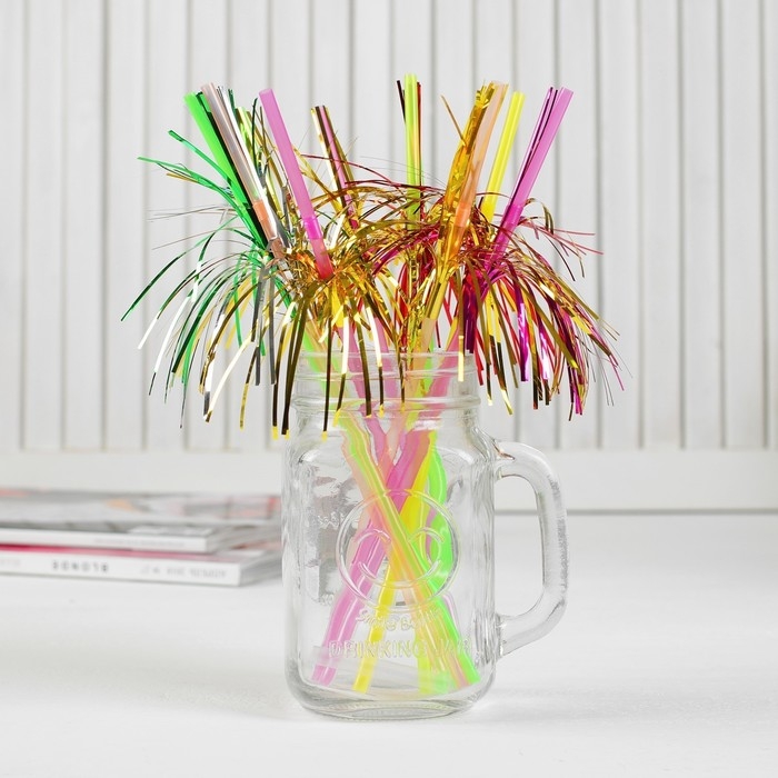 Трубочка для коктейля &laquo;Дождик&raquo; набор 12 шт.