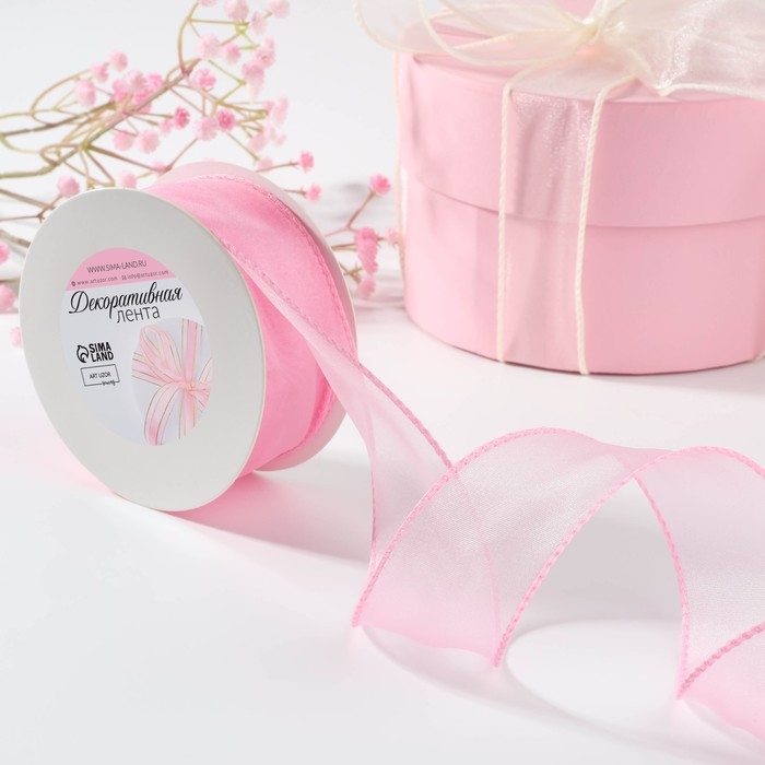 Лента капроновая «Волна», 50 мм, 10 ± 1 м, цвет розовый Лента капроновая «Волна», 50 мм, 10 ± 1 м, цвет розовый